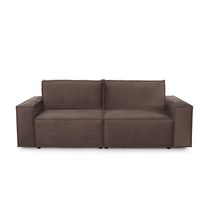 Прямой диван "Тулон 2" (вариант 2) тик-так коричневый в гостиную