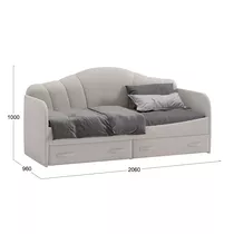 Кровать с мягкой спинкой и ящиками Сабрина 900 ТД-307.12.02