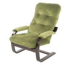 Кресло Онега-2 192 зеленое каркас венге