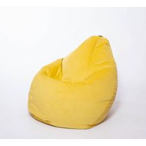 Кресло-мешок "Груша" однотон велюр Лимонный