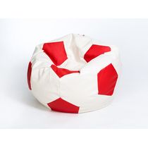 Кресло-мешок "Мяч" экокожа бело-красный