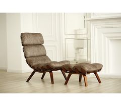 Кресло Ессей 224 коричневое без подлокотников