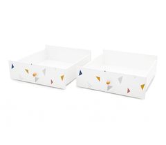 Ящики (2 шт.) для кровати Stumpa "Треугольники желтый, синий, розовый"