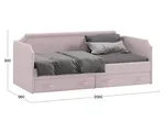 Кровать с мягкой обивкой и ящиками Кантри Тип 1 (900) - ТД-308.12.02