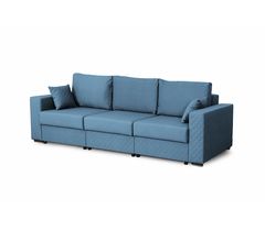 Прямой диван-кровать  "Неаполь-1" (вариант 3) тик-так голубой