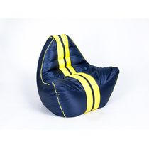 Бескаркасное кресло  "АВТО" синее с желтой полосой