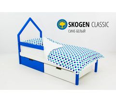 Детская кровать-домик мини «Svogen сине-белый»